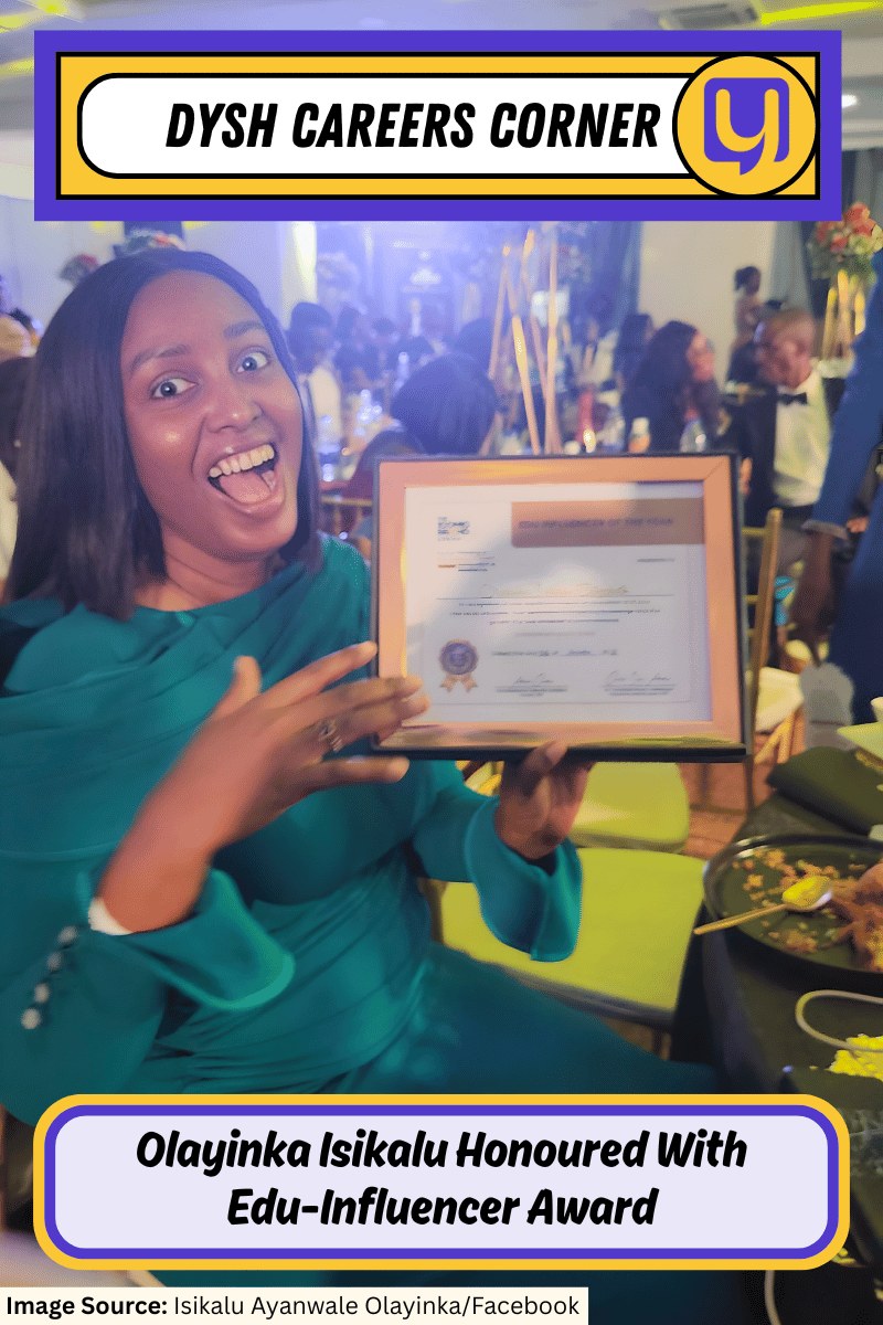 Olayinka Isikalu Honoured With Edu-Influencer Award
